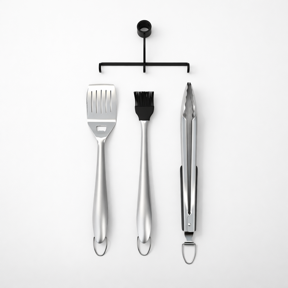 BBQ Tool Holder + Tools