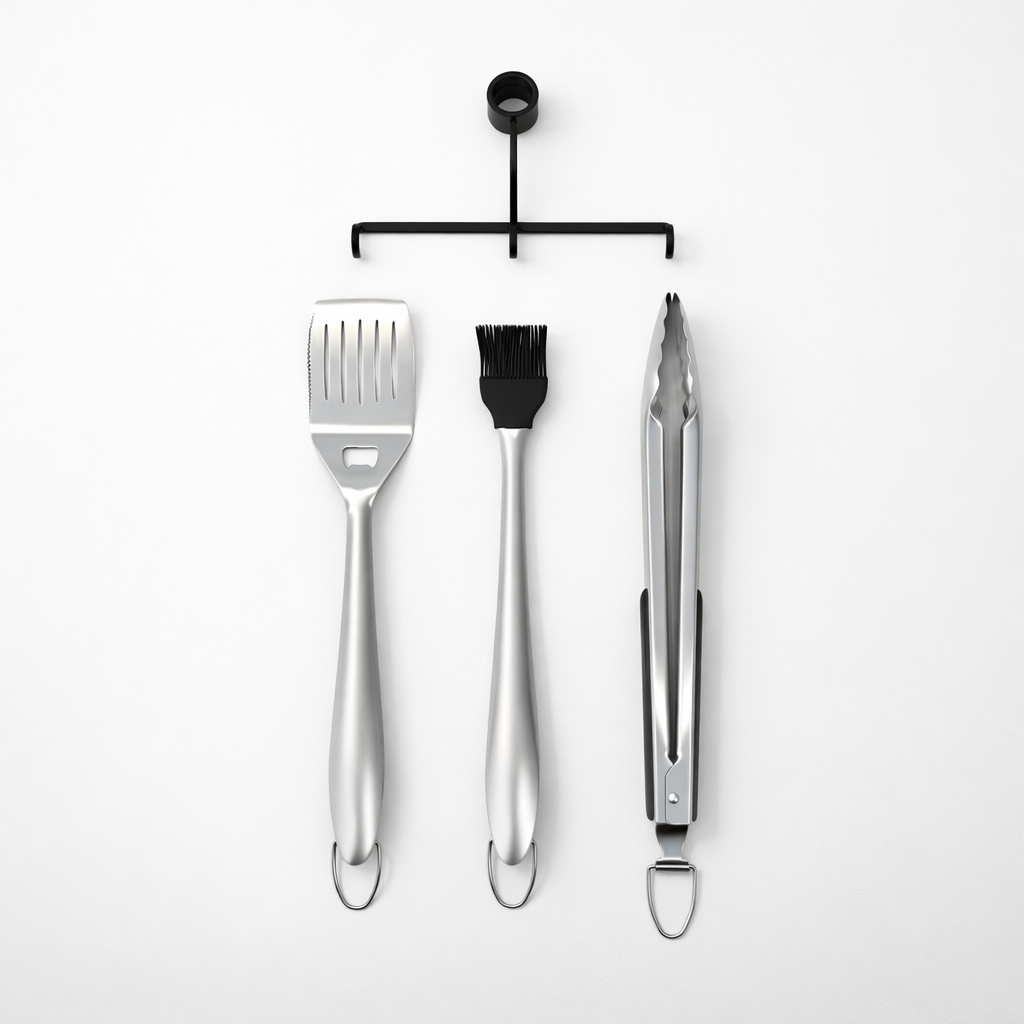 BBQ Tool Holder + Tools